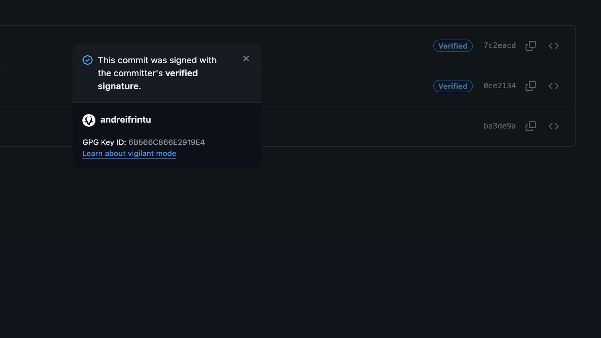 Imagine: 💻 Commit-uri verificate pe GitHub | Mac OS